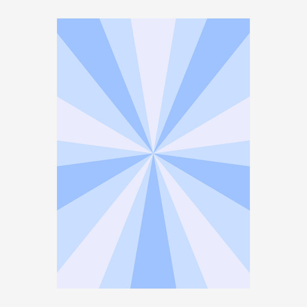 Rayons bleu et blanc, composition géométrique abstraite — Toile sur châssis
