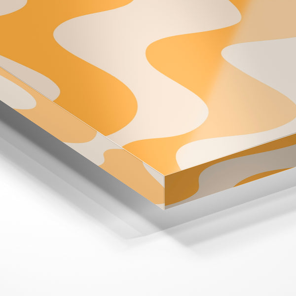 Motif abstrait ocre et beige, formes ondulantes — Verre acrylique