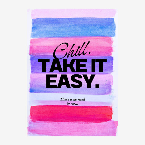 Chill Take It Easy - Affiche pop art rose et bleu — Toile sur châssis