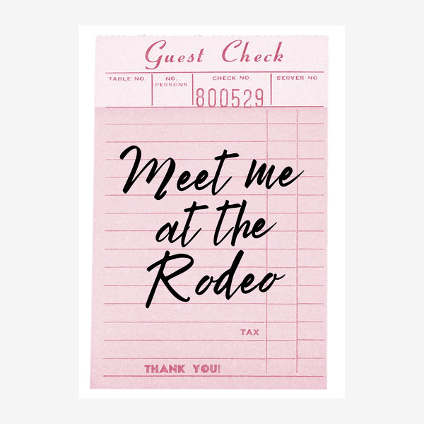 Meet Me at the Rodeo - Affiche vintage rose poudré — Toile sur châssis