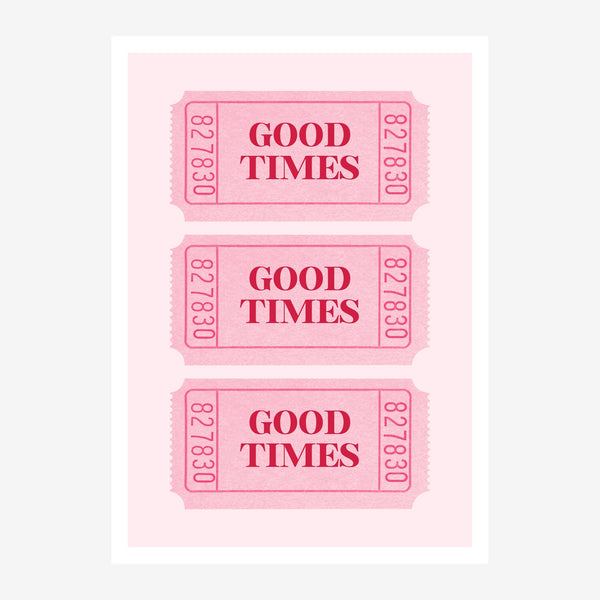 Good Times – Affiche pop-art rose poudré — Toile sur châssis