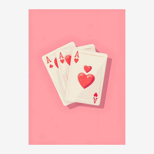 Cartes de cœur rose et rouge, style pop art — Toile sur châssis