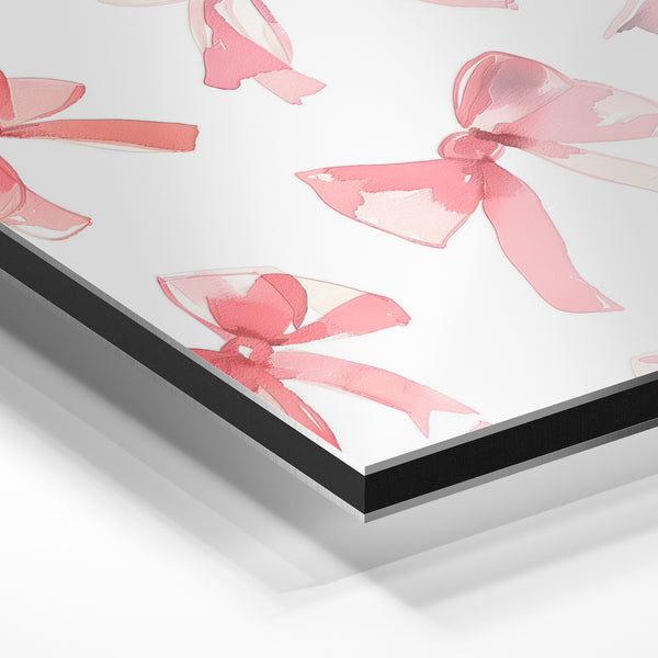Nœuds rose et blanc, affiche rétro pop art — Aluminium Dibond relief 3D