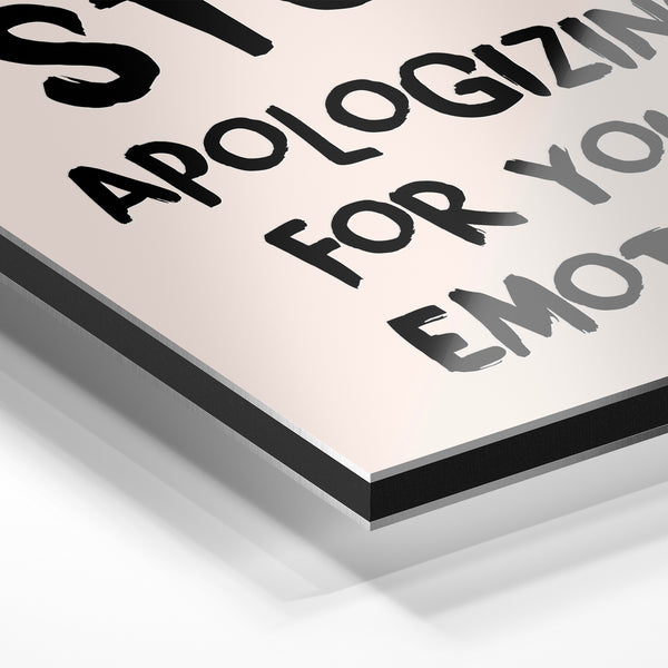 Stop Apologizing for Your Emotions pop art — Aluminium Dibond relief 3D