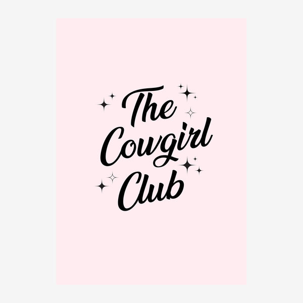 The Cowgirl Club – Affiche pop art noir et rose — Toile sur châssis