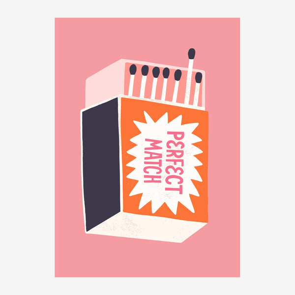 Boîte d'allumettes Pop Art rose et orange — Toile sur châssis