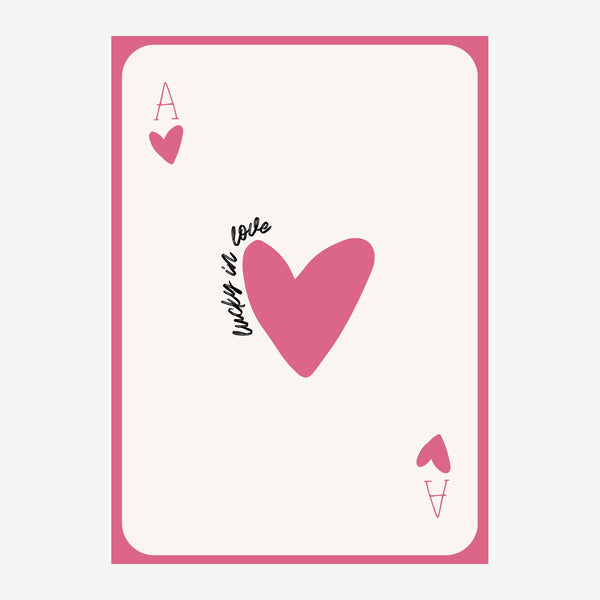 Carte à jouer rose et beige, "Imperfectly Love" — Toile sur châssis