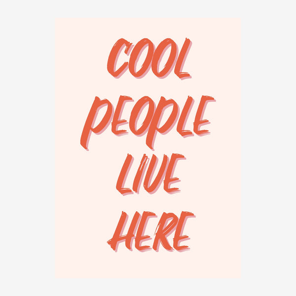 Cool People Live Here - Affiche typographique rétro — Toile sur châssis