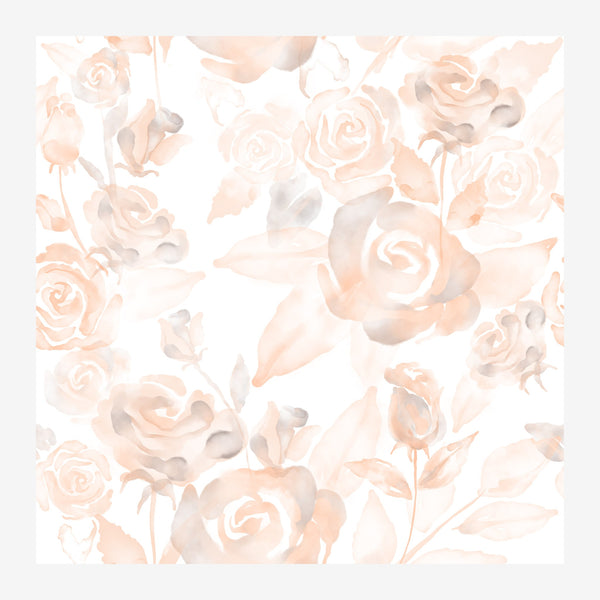 Roses beige et pêche, motif floral bohème — Toile sur châssis