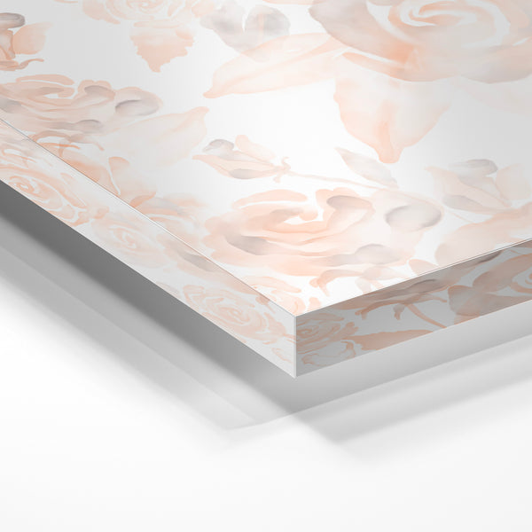 Roses beige et pêche, motif floral bohème — Verre acrylique