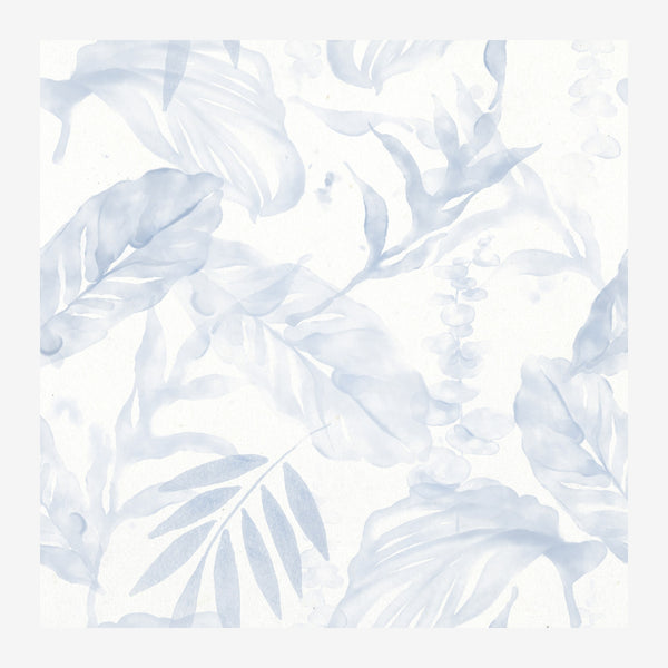 Feuillage bleu et blanc, affiche botanique — Toile sur châssis