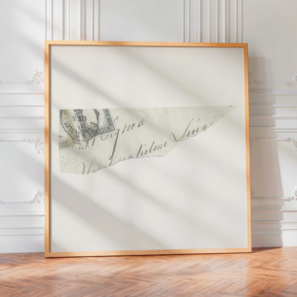 Fragment de lettre ancienne, noir et blanc — Poster HP mat