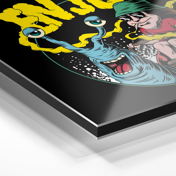 Slow Down & Enjoy Affiche Pop-Art Noir et Jaune — Aluminium Dibond relief 3D