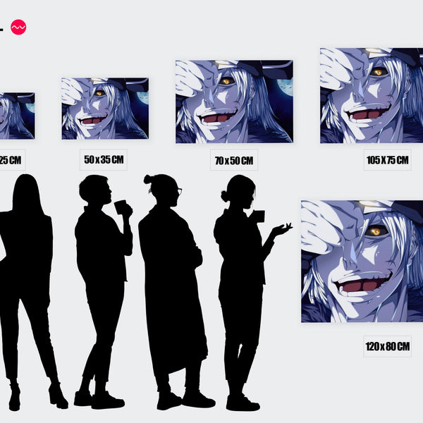 Tableau Bleach Sourire Diabolique Nocturne — Toile sur châssis