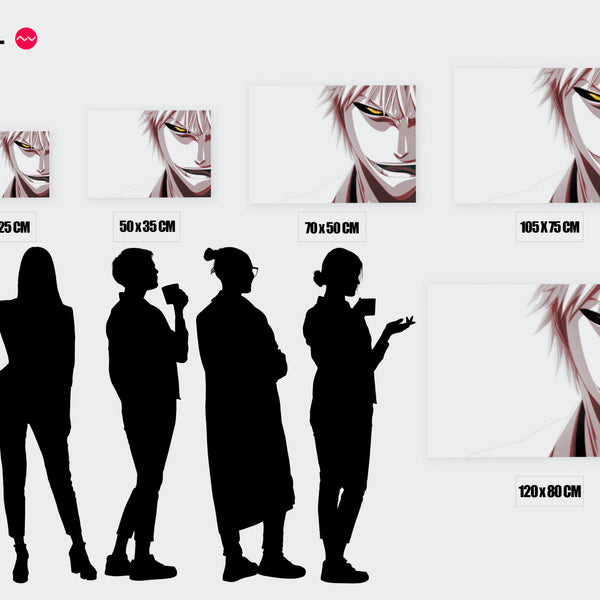 Tableau Bleach Sourire Malicieux Blanc — Toile sur châssis