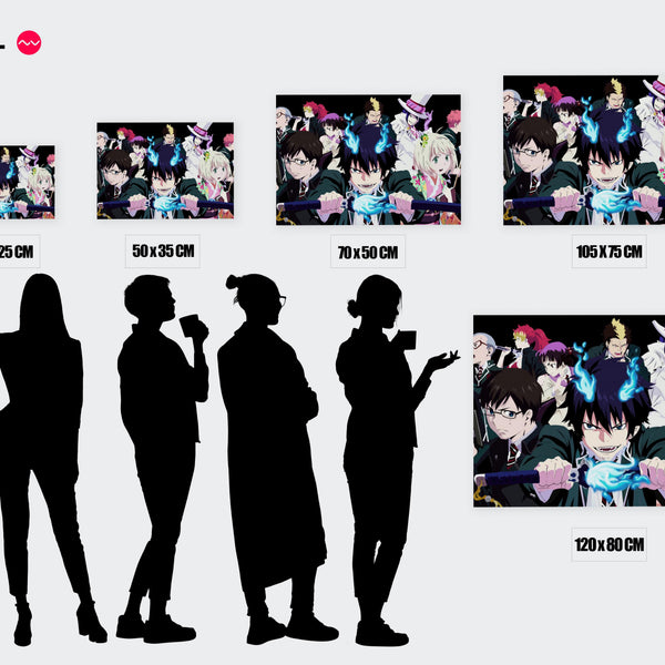 Tableau Blue Exorcist Epee Flamboyante Demoniaque — Toile sur châssis