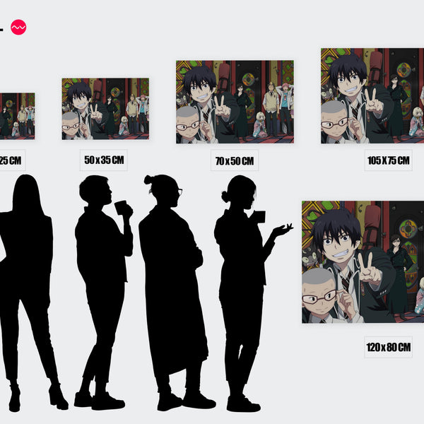 Tableau Blue Exorcist Groupe Amical Pose — Toile sur châssis