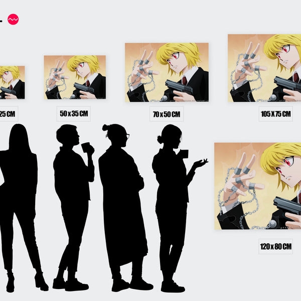 Tableau Hunter X Hunter Chaines Et Pistolet — Toile sur châssis