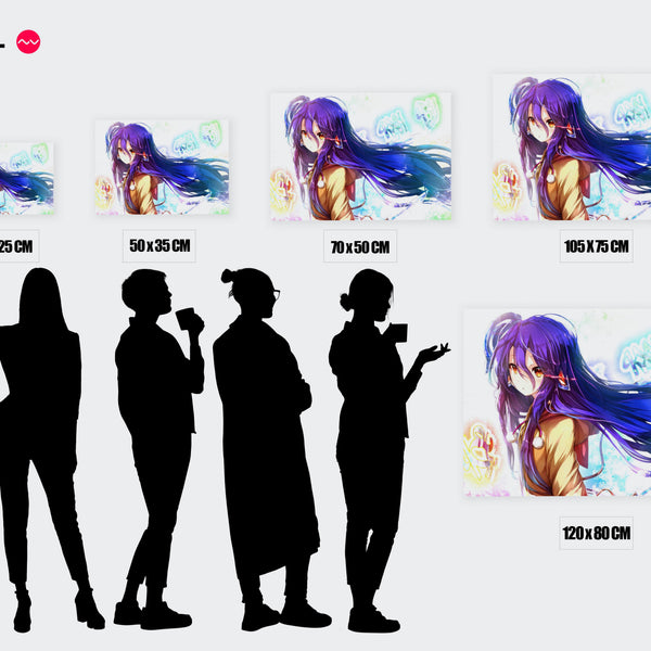 Tableau No Game No Life Cheveux Violets Eblouissants — Toile sur châssis