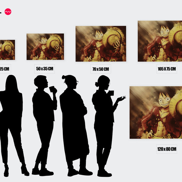 Tableau One Piece Chapeau Aventureux Rieur — Toile sur châssis