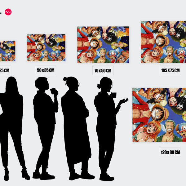 Tableau One Piece Groupe Joyeux Pirate — Toile sur châssis