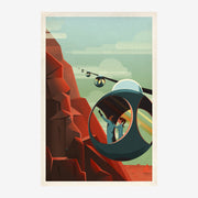 Avion vintage vert sauge, affiche rétro pop-art