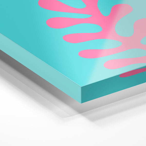 Bondi Beach - Affiche turquoise et rose pop — Verre acrylique