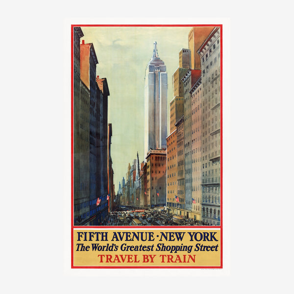 Affiche vintage Fifth Avenue New York art déco — Toile sur châssis