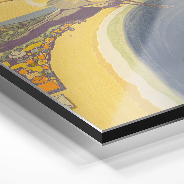 Affiche vintage Shantung Railway, aigle et paysage asiatique — Aluminium Dibond relief 3D