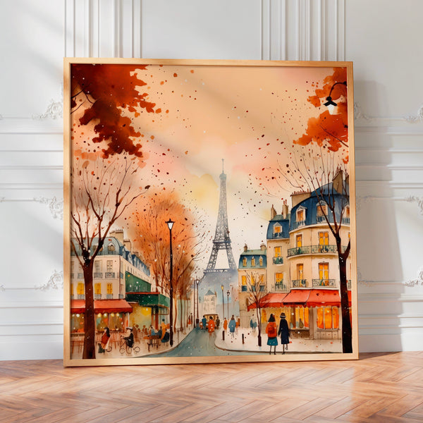 Paris automne, affiche rose et terracotta — Poster HP mat