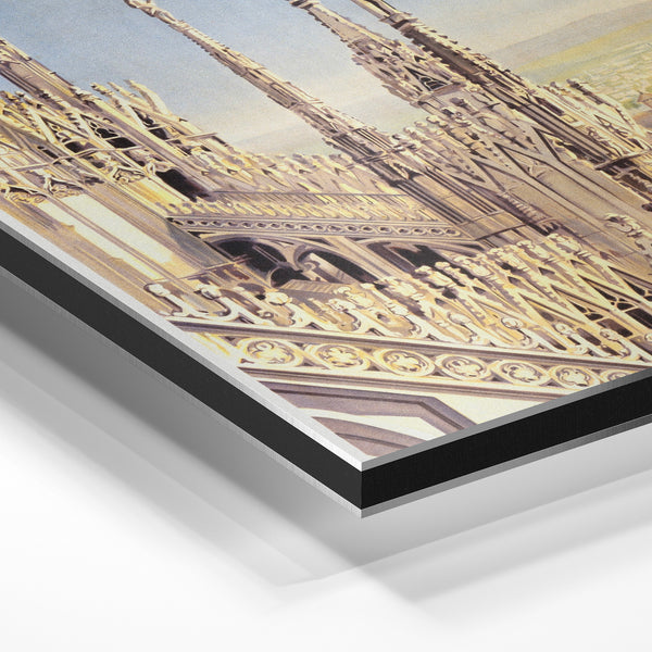 Affiche vintage Milano, cathédrale gothique — Aluminium Dibond