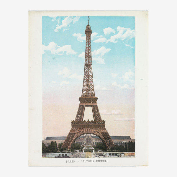 La Tour Eiffel - Affiche vintage bleu ciel — Poster HP mat