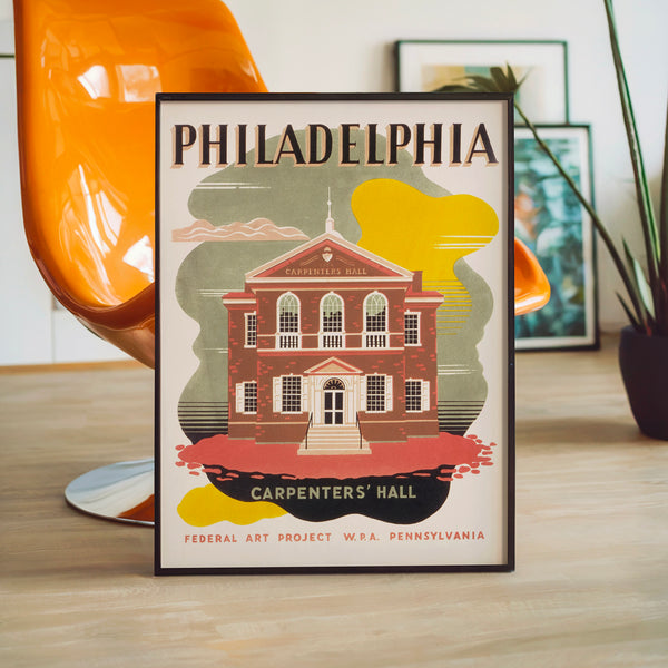 Philadelphia - Carpenters' Hall, affiche vintage — Poster HP mat