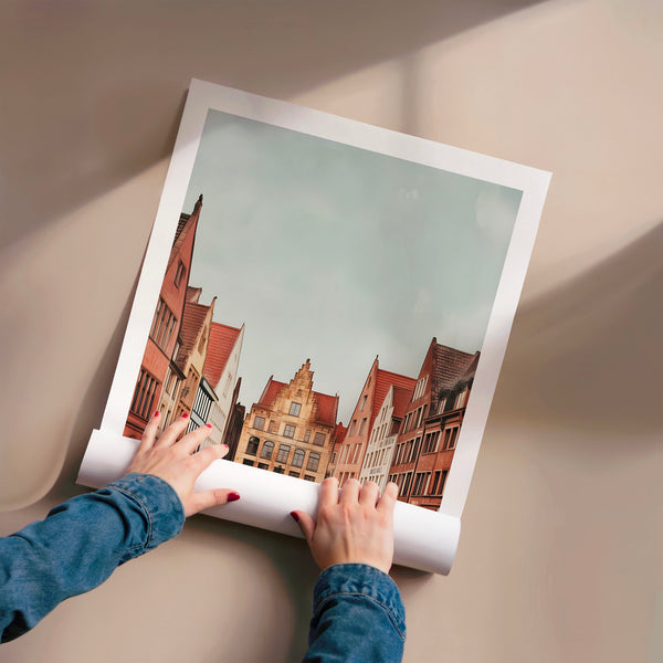 Affiche Brême, architecture de la Marktplatz — Poster HP mat
