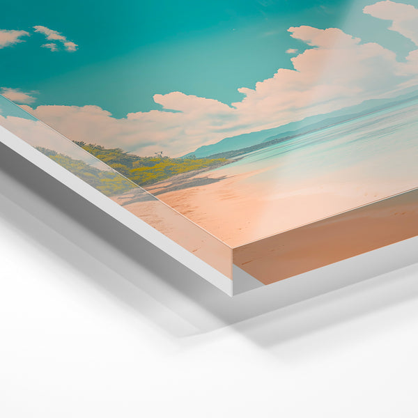 Affiche Okinawa, plage turquoise et ciel bleu — Verre acrylique