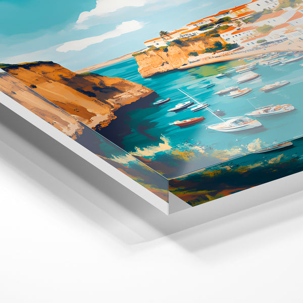 Affiche Lagos, baie turquoise et falaises — Verre acrylique