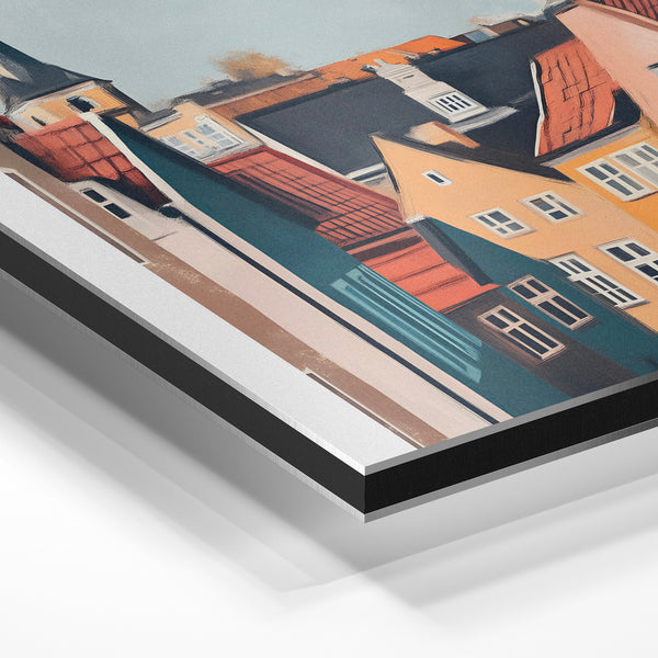 Aarhus, affiche voyage architecture nordique — Aluminium Dibond