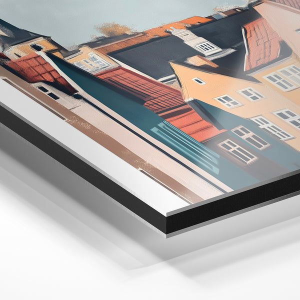 Aarhus, affiche voyage architecture nordique — Aluminium Dibond relief 3D