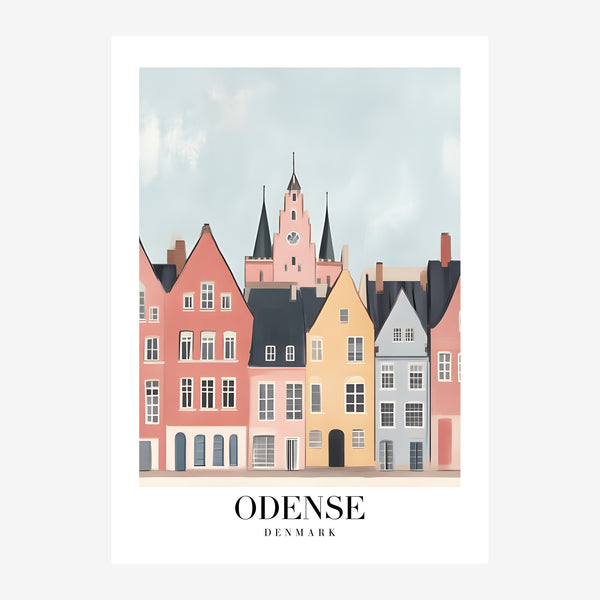 Odense, affiche de voyage style scandinave — Toile sur châssis
