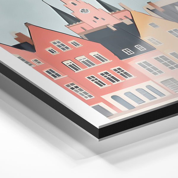 Odense, affiche de voyage style scandinave — Aluminium Dibond relief 3D