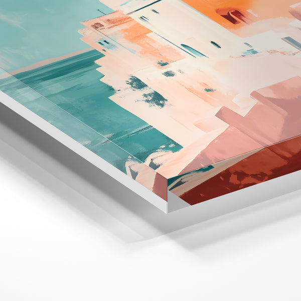 Affiche voyage Tanger architecture méditerranéenne — Verre acrylique