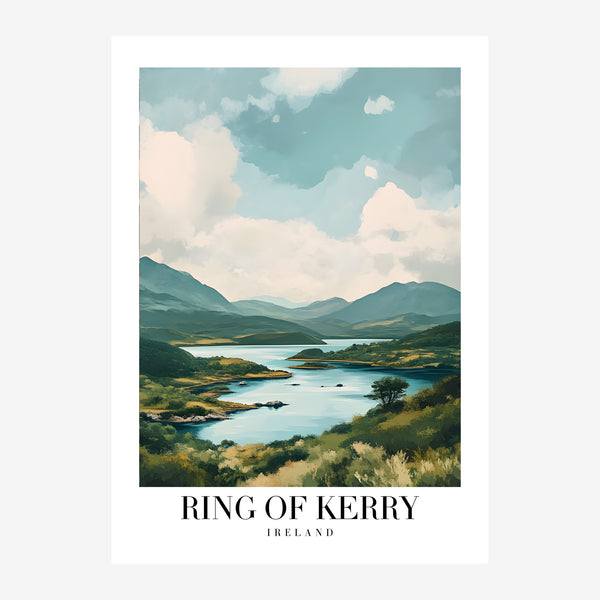 Ring of Kerry - Affiche voyage paysage côtier — Toile sur châssis