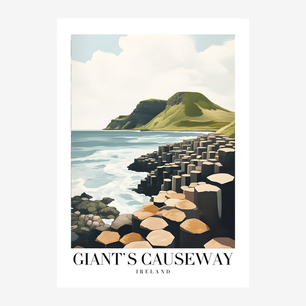 Giant's Causeway - Affiche de voyage Irlande — Toile sur châssis