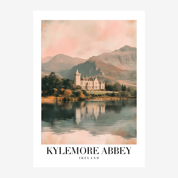 Kylemore Abbey, Irlande – Affiche de voyage — Toile sur châssis