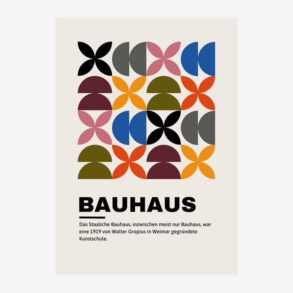 Affiche géométrique et colorée style Bauhaus — Toile sur châssis