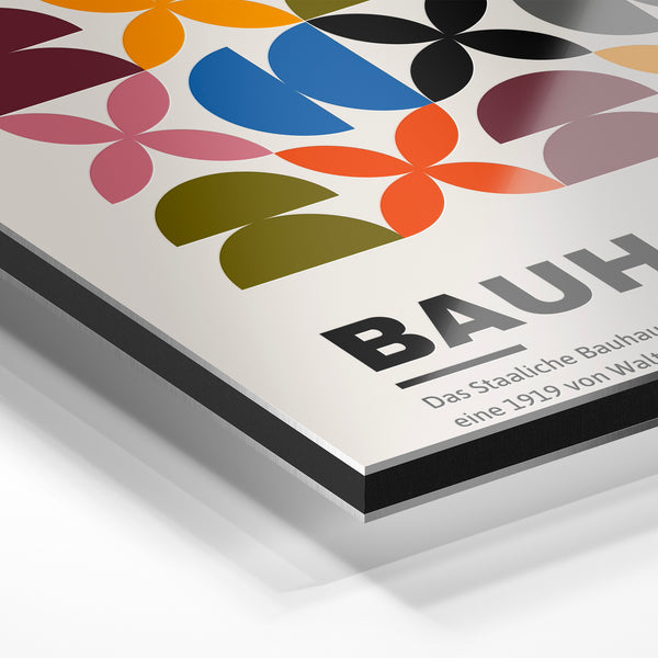 Affiche géométrique et colorée style Bauhaus — Aluminium Dibond relief 3D