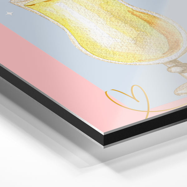 Affiche Piña Colada rose et bleu pop art — Aluminium Dibond relief 3D
