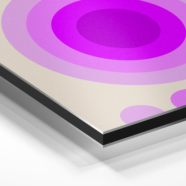 Cercles concentriques magenta et rose pastel — Aluminium Dibond
