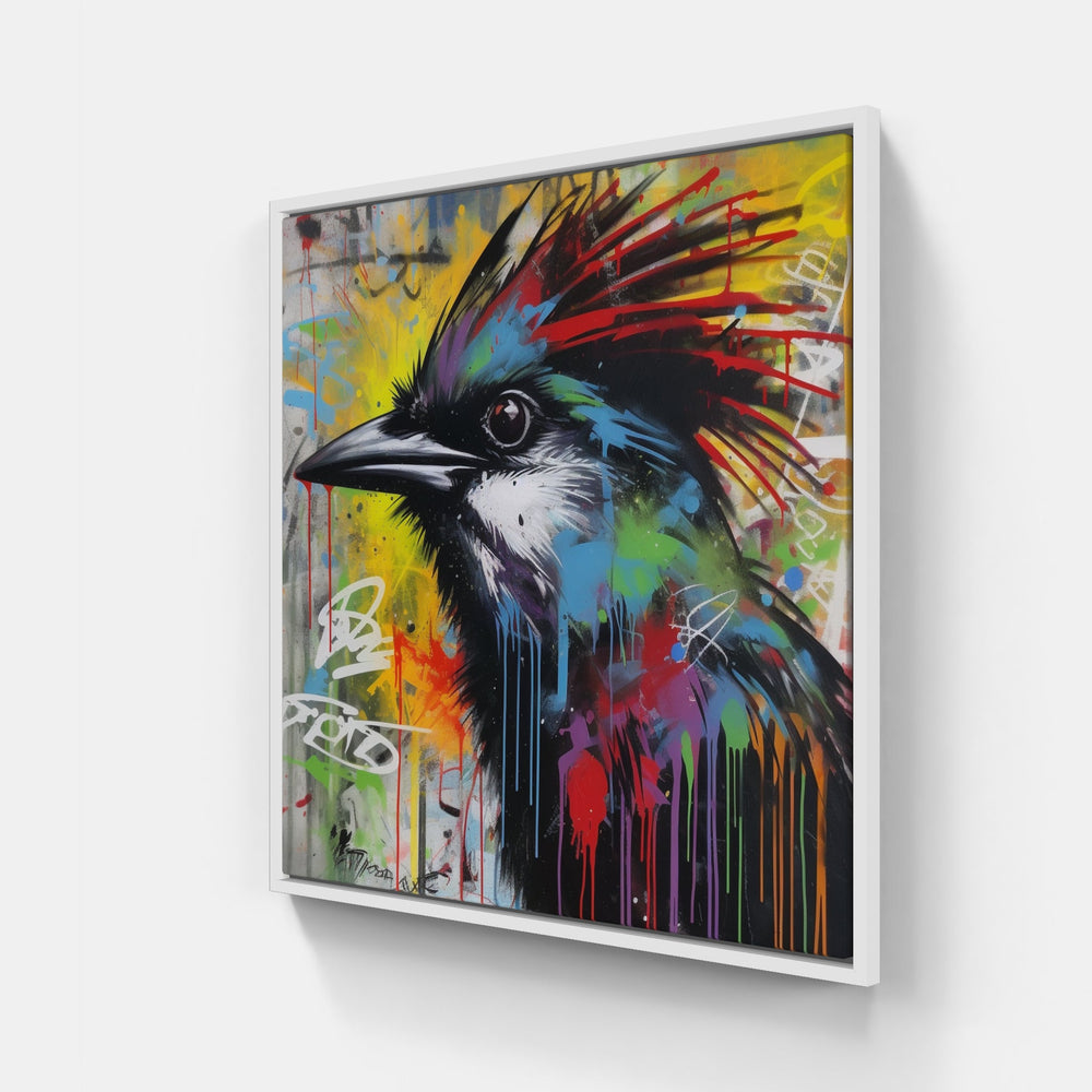 bird sings song-Canvas-artwall-20x20 cm-White-Artwall