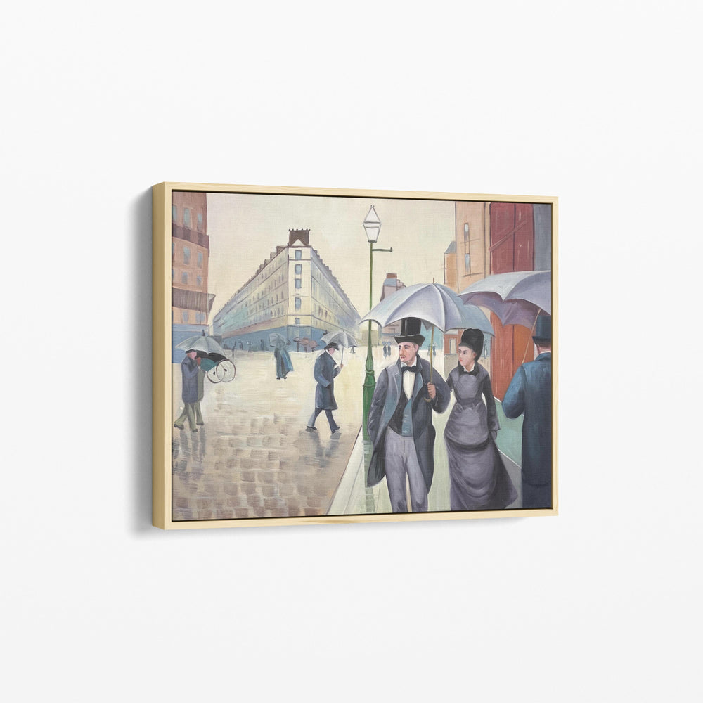 Rue de Paris, Temps de Pluie par Gustave Caillebotte - Reproduction de Peinture à l'Huile